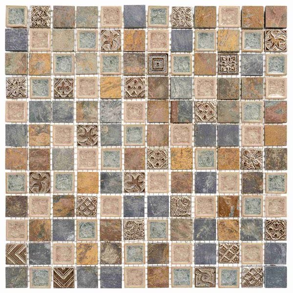 SAMPLE Exploration Egypt 1 x 1 Natural Stone Mosaic Tile, Andova Tiles, Mfr#: ANDEXPG357-SAMPLE